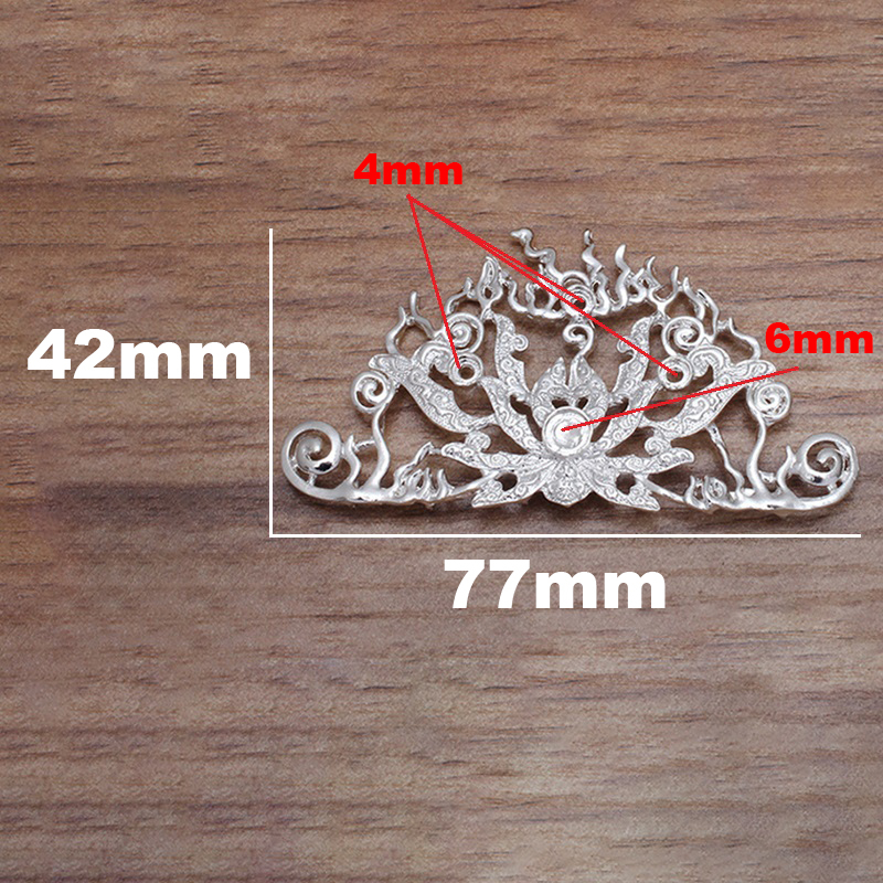 Phiến đúc họa tiết hoa sen làm kim quan 42*77mm nguyên liệu làm trâm làm trang sức cổ trang cosplay cổ phục có màu KC