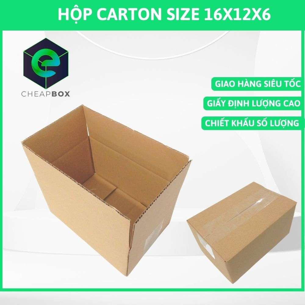 100 Hộp carton size 16x12x6 - sản xuất bởi CHEAPBOX