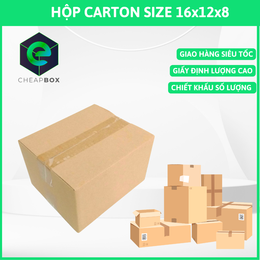 100 Hộp carton size 16x12x8 - sản xuatas bởi CHEAPBOX
