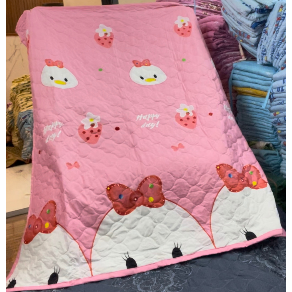 Chăn hè Cotton Poly trần bông 3 lớp nhiều mẫu nhẹ thấm hút mồ hôi tốt kích thước 1m7x2m