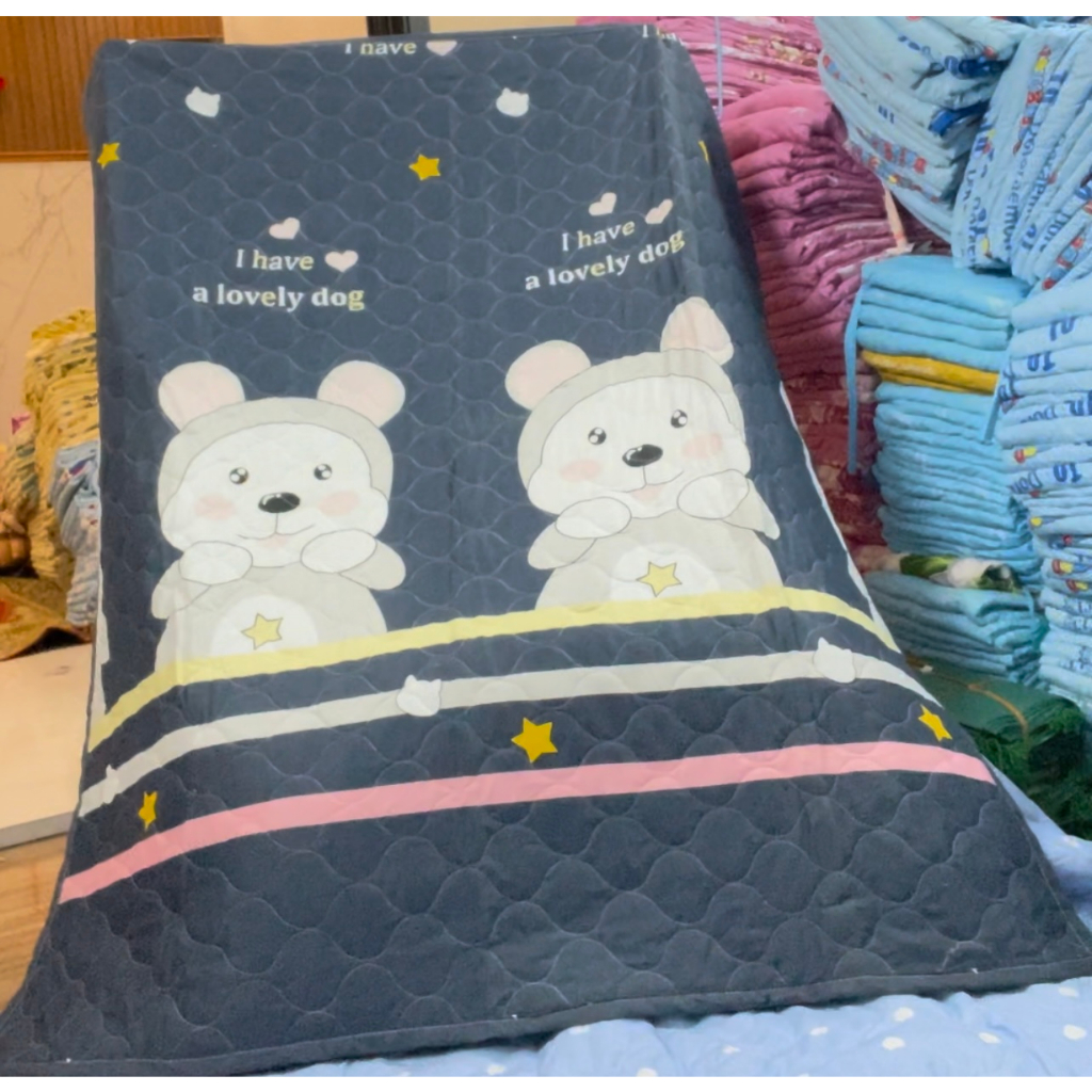 Chăn hè Cotton Poly trần bông 3 lớp nhiều mẫu nhẹ thấm hút mồ hôi tốt kích thước 1m7x2m