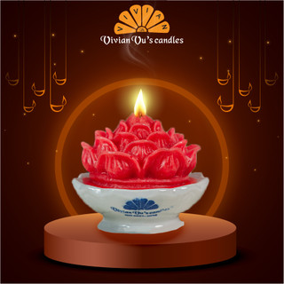 Nến Đôi Hoa Sen 8 VIVIAN Vivian Vu's Candles size 8cm - Nến Tâm Linh Viviant Vu's