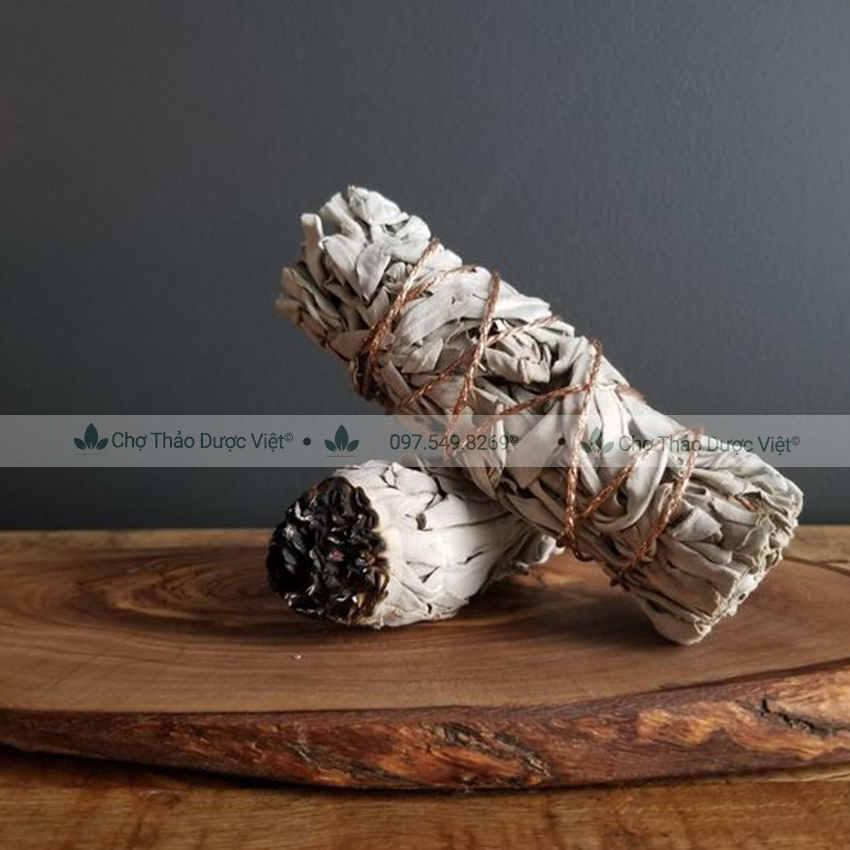 100g Lá xô thơm trắng, sage nghiền xông nhà, thanh tẩy không khí - Chợ Thảo Dược Việt