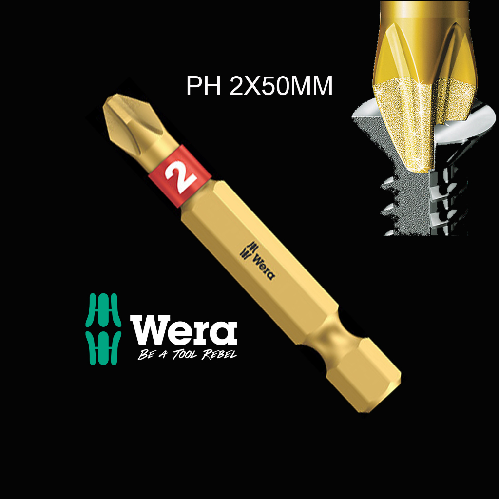 Đầu Vít Wera PH 2 x 50 mm 05059532001 BiTorsion Wera 851/4 BDC - ILICO