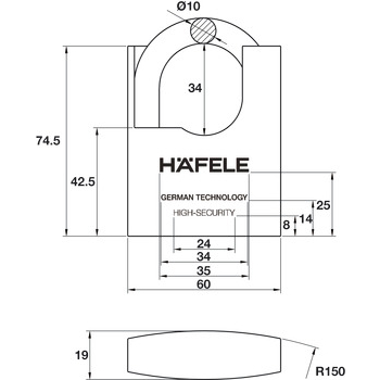 Khóa chống cắt Hafele - 482.01.949 Vạn Phước Thịnh