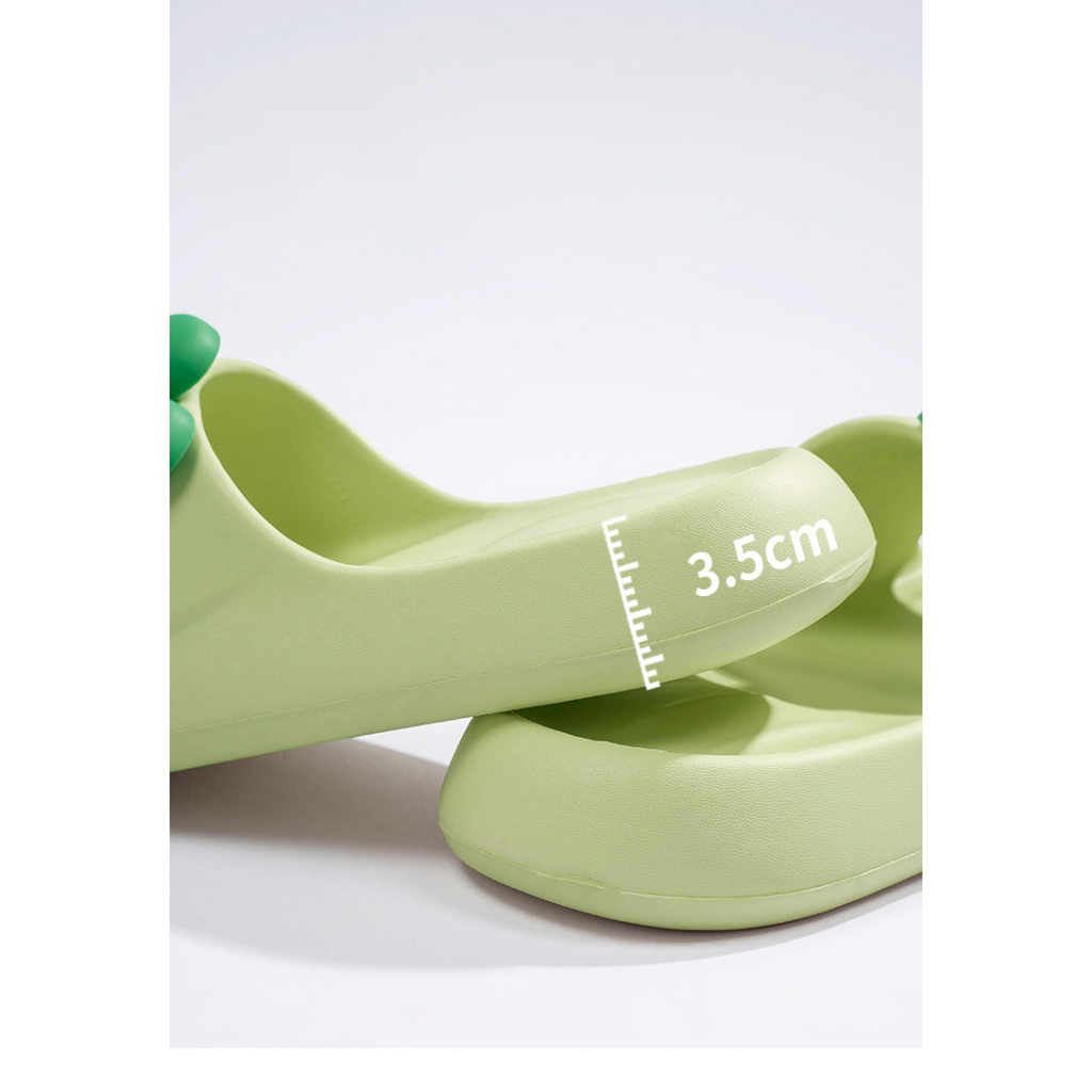 𝐢𝐃É𝐏 𝐃𝐋𝟐𝟔𝟏 Dép Bánh mì hình vuông gắn sticker Hoa cao 3cm nữ quai ngang chất EVA siêu nhẹ