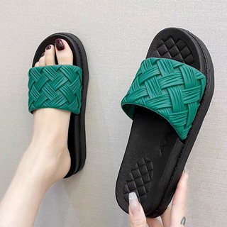 Dép nhựa nữ quai ngang đế cao 3cm 𝐢𝐃É𝐏 𝐃𝐋𝟏𝟓𝟎 đúc nguyên khối cao su êm chân siêu bền (Đen, Trắng)