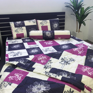 Drap cotton 100% , ga trải giường cao cấp chuẩn LOGO CTY mẫu cát tím