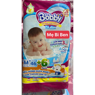 tã dán bobby size m 46 miếng tặng 6 miếng