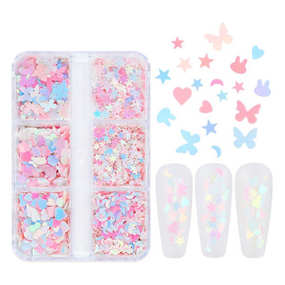 Khay hoạt hình bướm & thỏ đủ màu pastel trang trí móng tay
