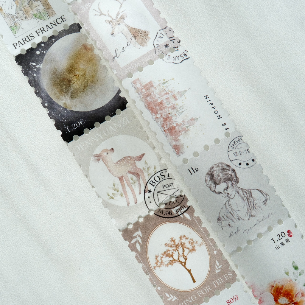 Meohime 𓃠 Hãng Jenny Studio - Băng dán Washi tape 29 hình tem thư chủ đề vintage Vol5 Jenny