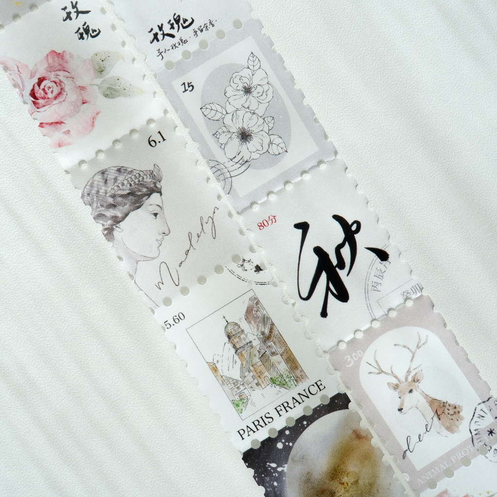 Meohime 𓃠 Hãng Jenny Studio - Băng dán Washi tape 29 hình tem thư chủ đề vintage Vol5 Jenny
