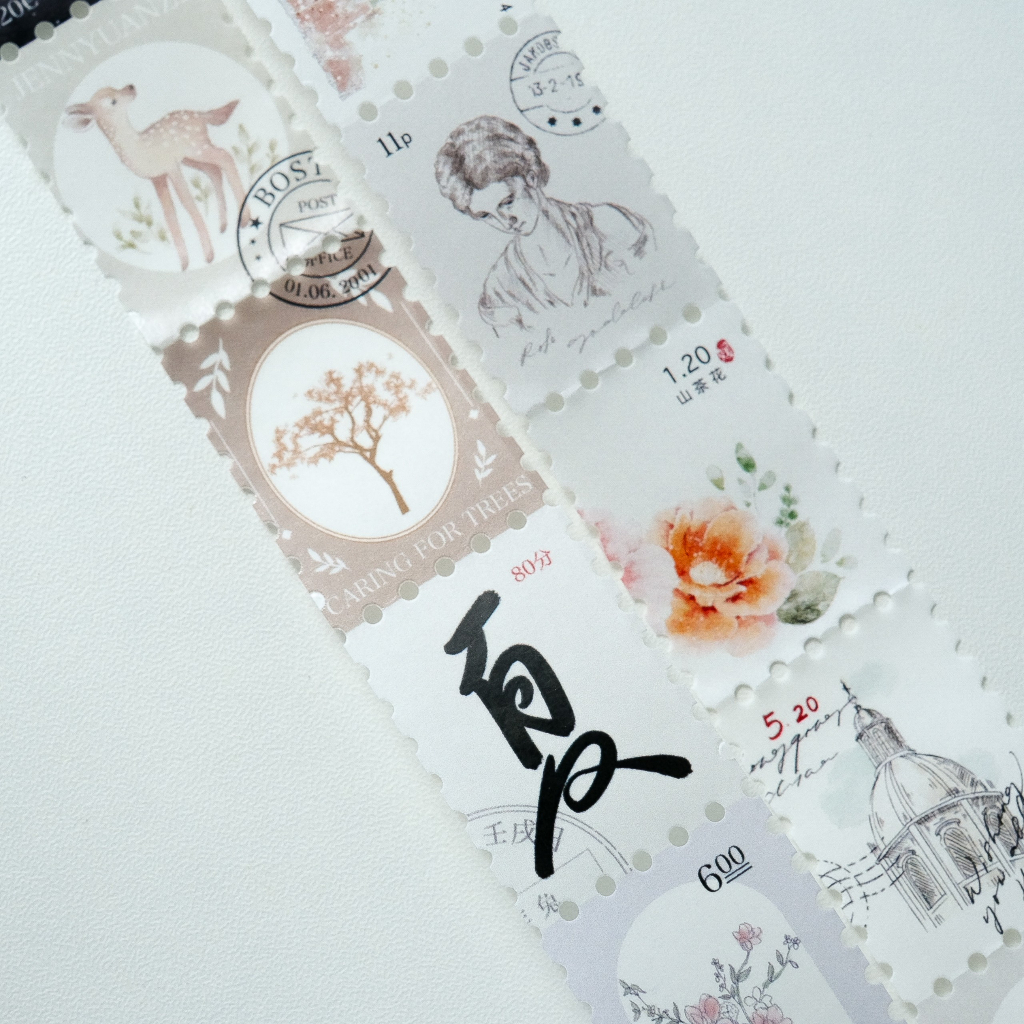 Meohime 𓃠 Hãng Jenny Studio - Băng dán Washi tape 29 hình tem thư chủ đề vintage Vol5 Jenny