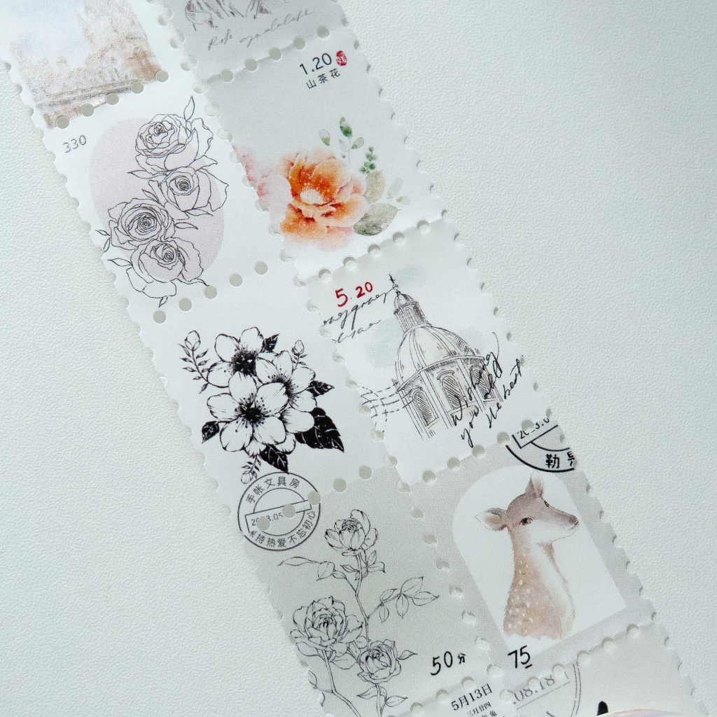 Meohime 𓃠 Hãng Jenny Studio - Băng dán Washi tape 29 hình tem thư chủ đề vintage Vol5 Jenny