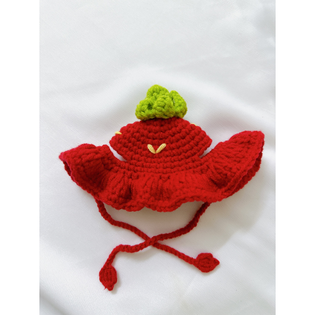 Mũ quả dâu đón nắng thú cưng handmade