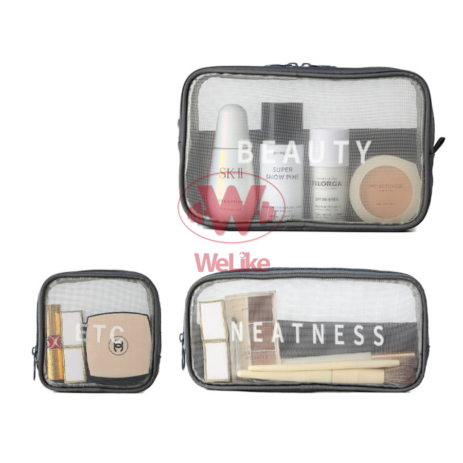 Túi đựng mỹ phẩm du lịch Welike - Túi lưới đựng đồ trang điểm makeup skincare cá nhân đa năng tiện lợi nhiều kích cỡ