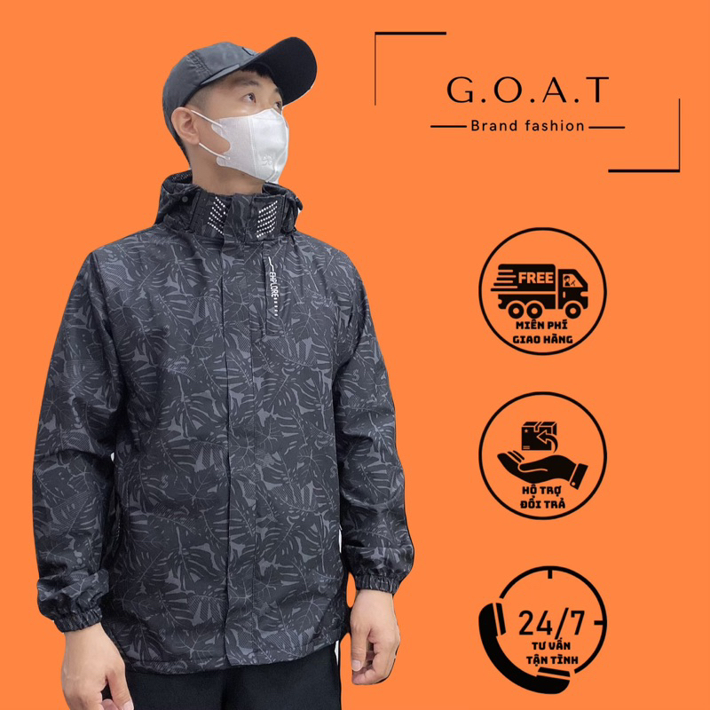 Áo Gió Cải tiến Chốt Cổ Hot trend | hoạ tiết in hình lá trầu bà độc đáo