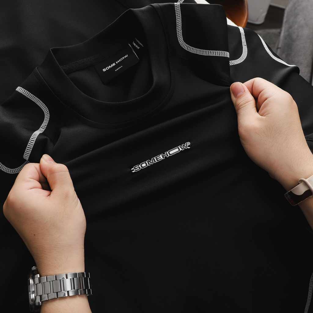 Áo Thun Nam Slim Active Body, Chất Vải Thun Polly 2D Thoải Mái, AT0069, SOMEHOW