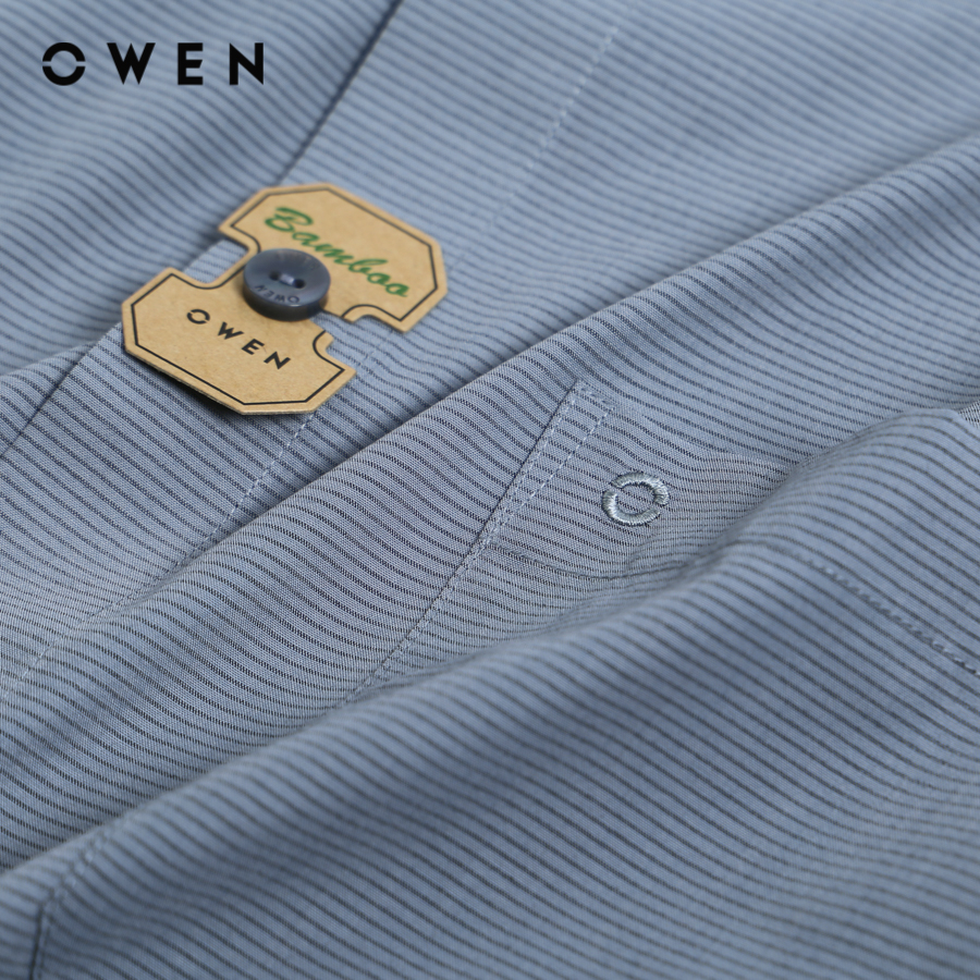 OWEN - Áo sơ mi dài tay Nam Owen dáng Slim Fit màu Ghi chất liệu Bamboo - AS230135DT