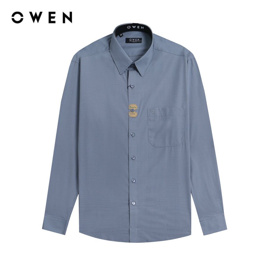 OWEN - Áo sơ mi dài tay Nam Owen dáng Slim Fit màu Ghi chất liệu Bamboo - AS230135DT