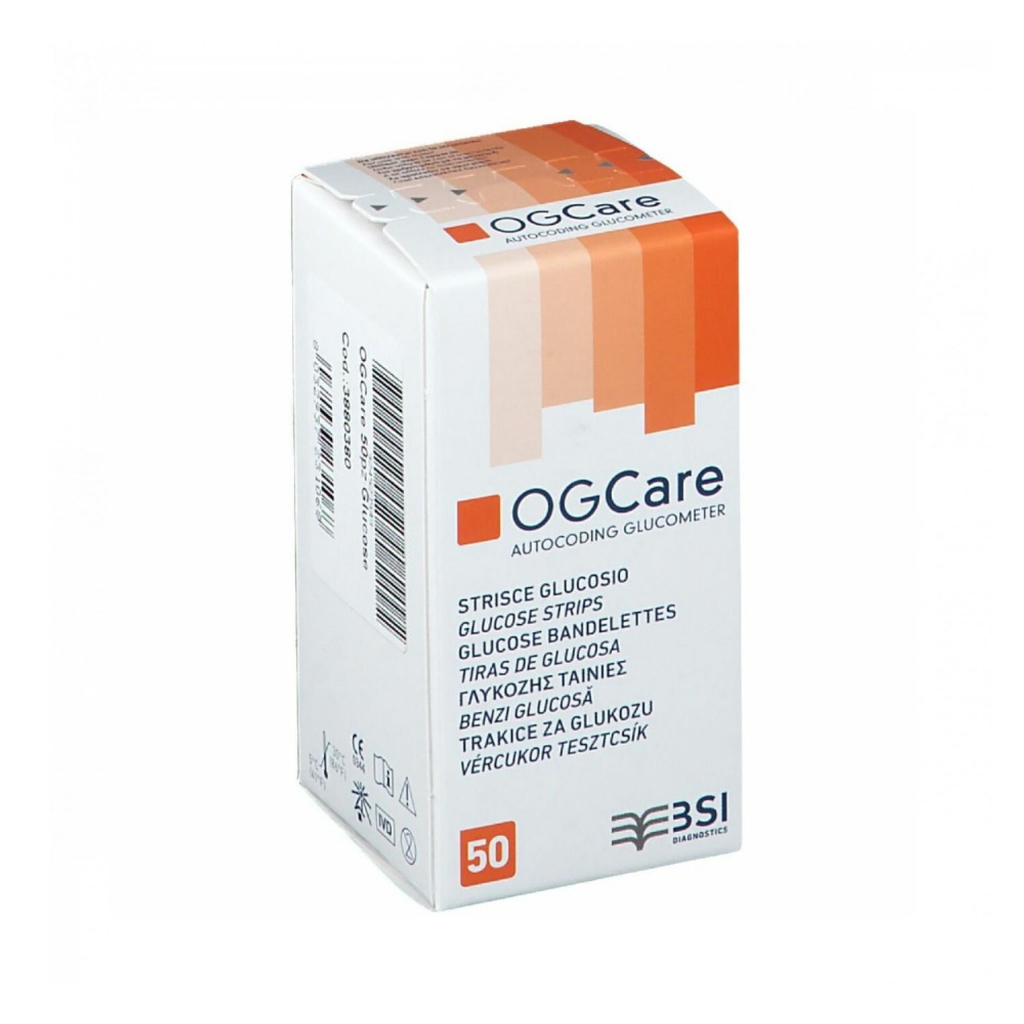 Que thử đường huyết OG Care hộp 50 que - Máy đo tiểu đường OGCare BSI Italy Bảo hành 2 năm