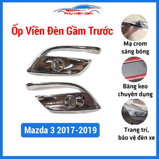 Ốp viền đèn gầm trước xe  Mazda 3 2017-2018-2019 mạ crom sáng bóng tạo đường nét cho ô tô