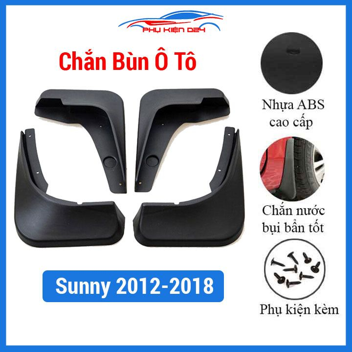Bộ 4 chắn bùn theo xe ô tô Nissan Sunny 2012-2013-2014-2015-2016-2017-2018