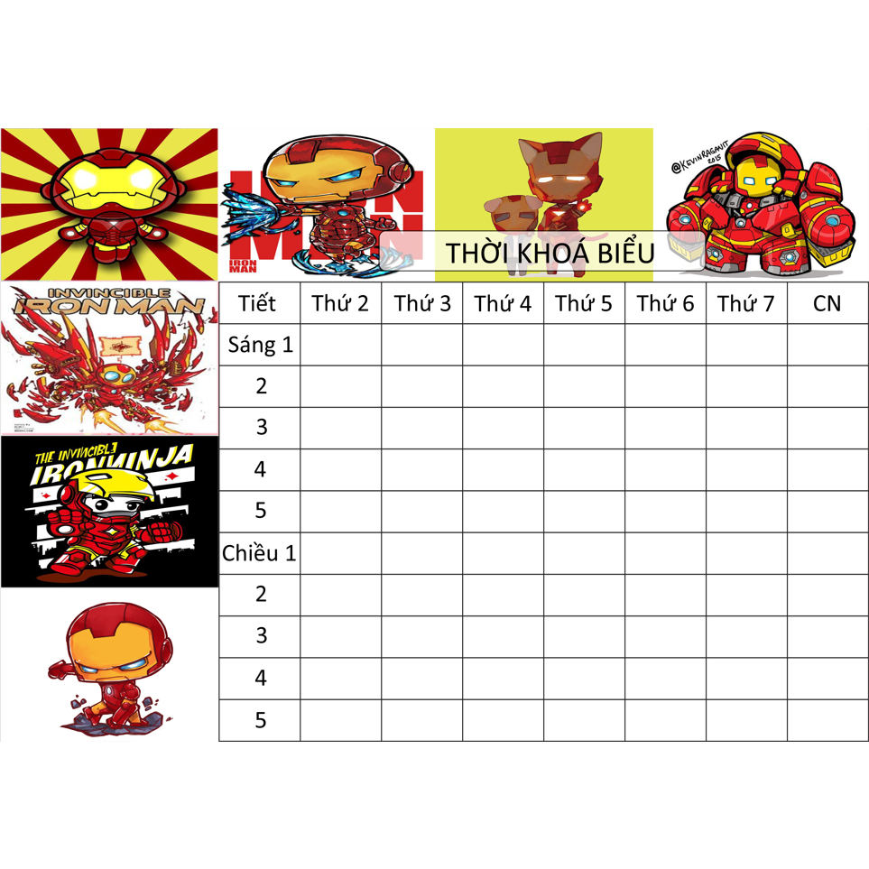 Thời Khoá Biểu siêu anh hùng TKB11 A5