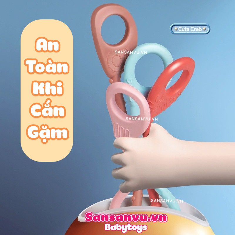 Đồ Chơi Con Cua Montessori Rút Dây Silicone Luyện Trí Thông Minh, Vận Động Tinh Cho Bé