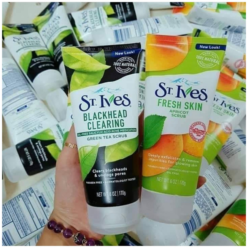 Sữa rửa mặt tẩy tế bào chết ST.Ives chiết xuất trà xanh làm sạch sâu và mịn da 170g Mỹ