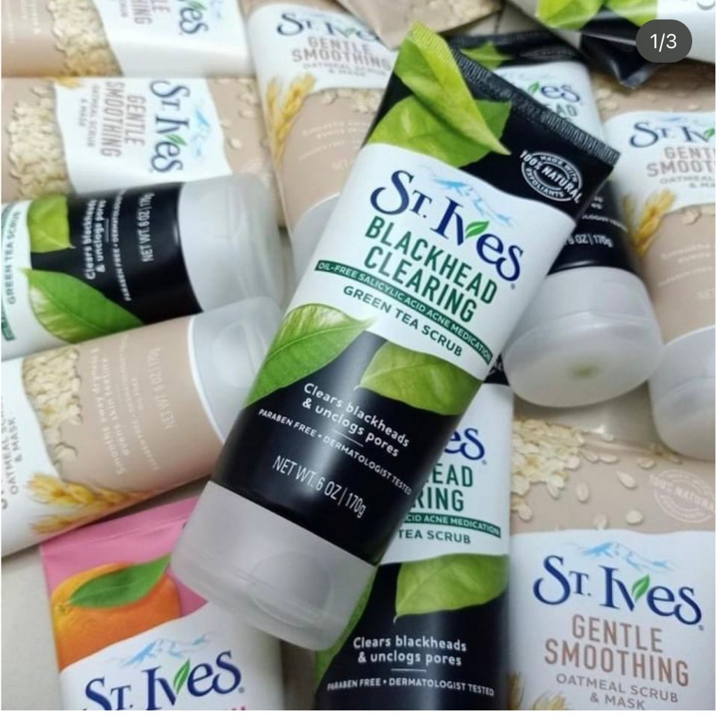 Sữa rửa mặt tẩy tế bào chết ST.Ives chiết xuất trà xanh làm sạch sâu và mịn da 170g Mỹ