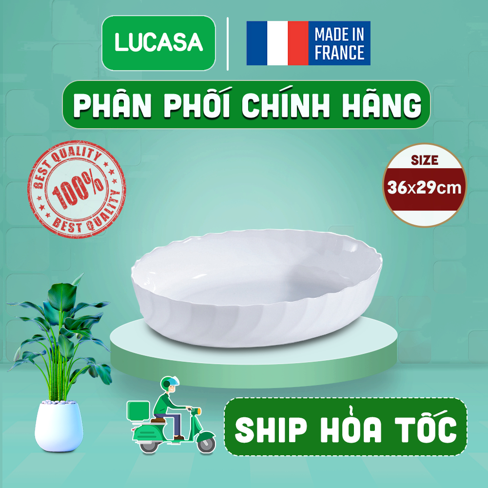 Khay Nướng Thủy Tinh Luminarc Smart Cuisine Trianon Oval 36x29cm - L4637 | Phân Phối Chính Hãng