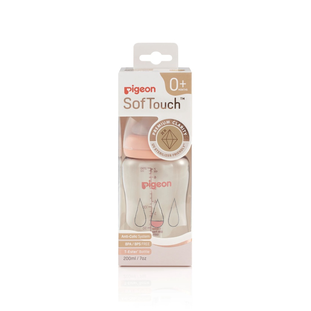 Bình sữa Pigeon Softouch T-Ester Plus – Giọt sương 200ml/300ml A7