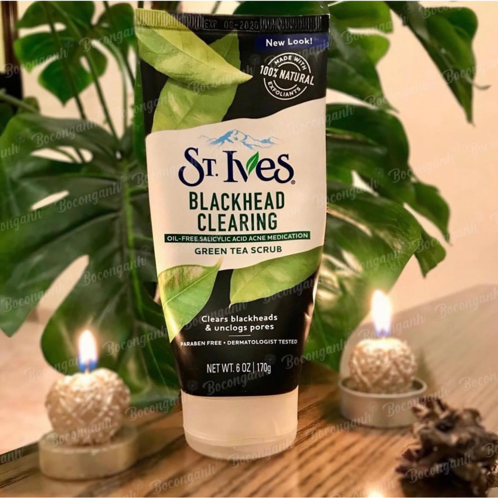 Sữa rửa mặt tẩy tế bào chết ST.Ives chiết xuất trà xanh làm sạch sâu và mịn da 170g Mỹ