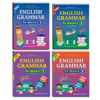 Sách - Bộ 4 cuốn English grammar for starters 1 và 2 + English grammar for Movers 1 và 2