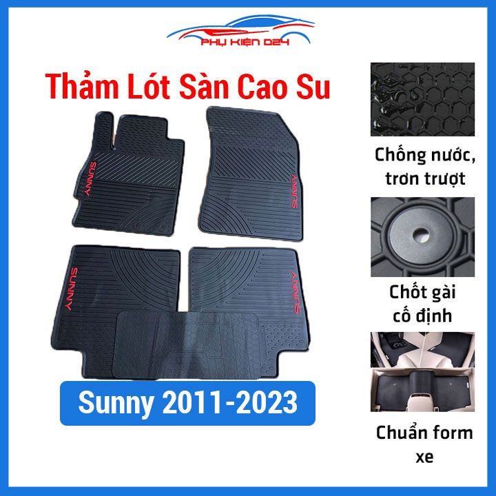 Lót sàn ô tô cao su Sunny 2011-2012-2013-2014-2015-2016-2017-2018-2019-2020-2021-2022-2023 chống trơn trượt
