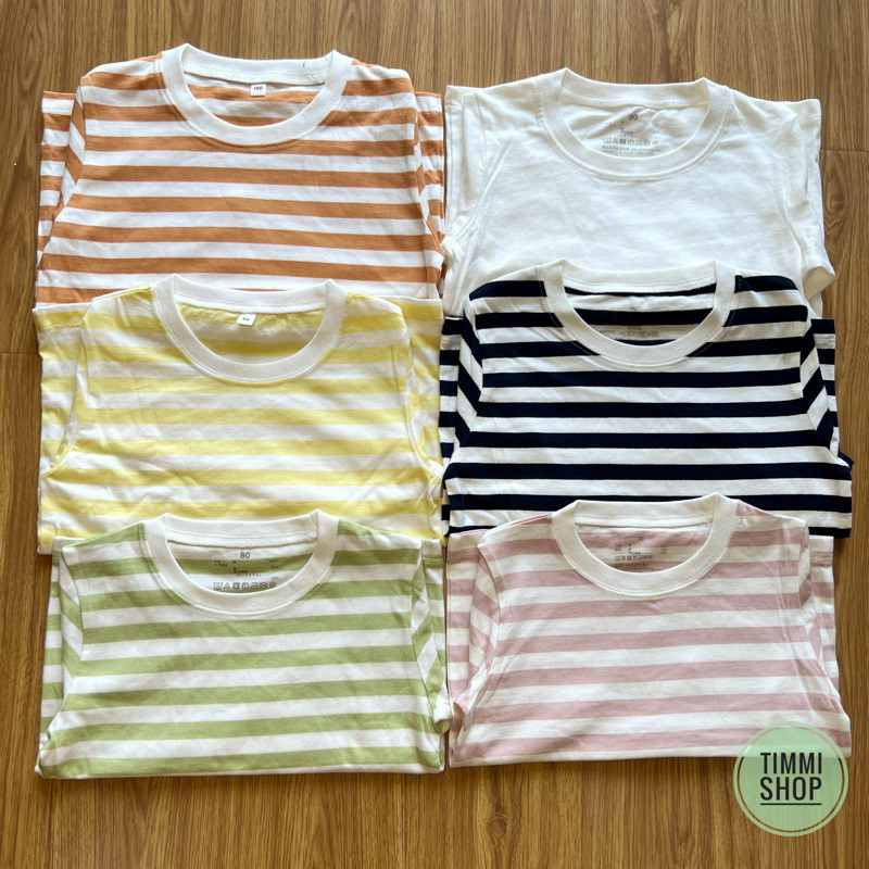 Áo Phông Dài Tay Xuất Nhật Cotton Oragnic Mềm Mát Nhiều Mẫu M.uji Kẻ Việt Nam Xuất Khẩu