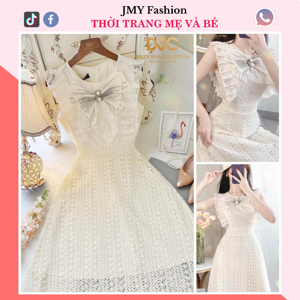 váy ren xoè thiết kế tiểu thư