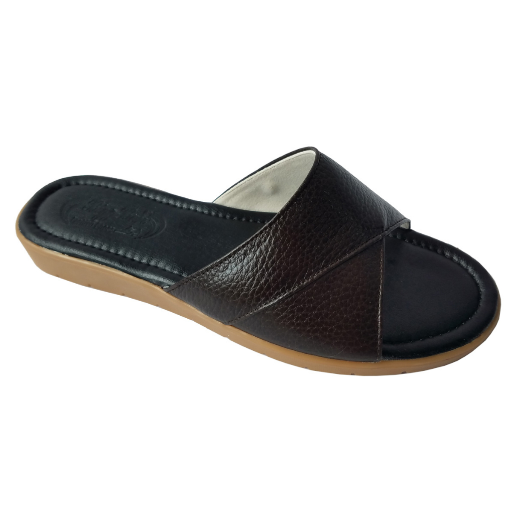 Dép Nữ Quai Ngang Da Bò Thật BIGGBEN Cao 3 Phân HKD720