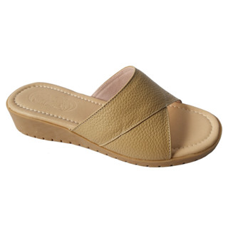 Dép Nữ Quai Ngang Da Bò Thật BIGGBEN Cao 3 Phân HKD720