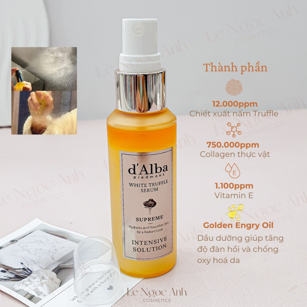 Serum Dạng Xịt Dưỡng Da Căng Bóng d'Alba White Truffle Serum Supreme