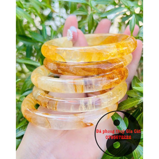 Vòng tay thach anh ưu linh vàng thach anh lửa vàng fire quartz kiểm định chất đẹp