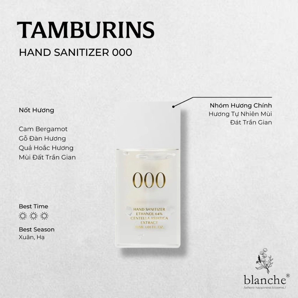 Gel Rửa Tay Tamburins Hand Sanitizer 30ml 000, 7, 712, FEY9 (Có Sẵn - 100% Authentic)