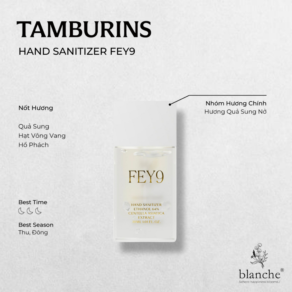 Gel Rửa Tay Tamburins Hand Sanitizer 30ml 000, 7, 712, FEY9 (Có Sẵn - 100% Authentic)