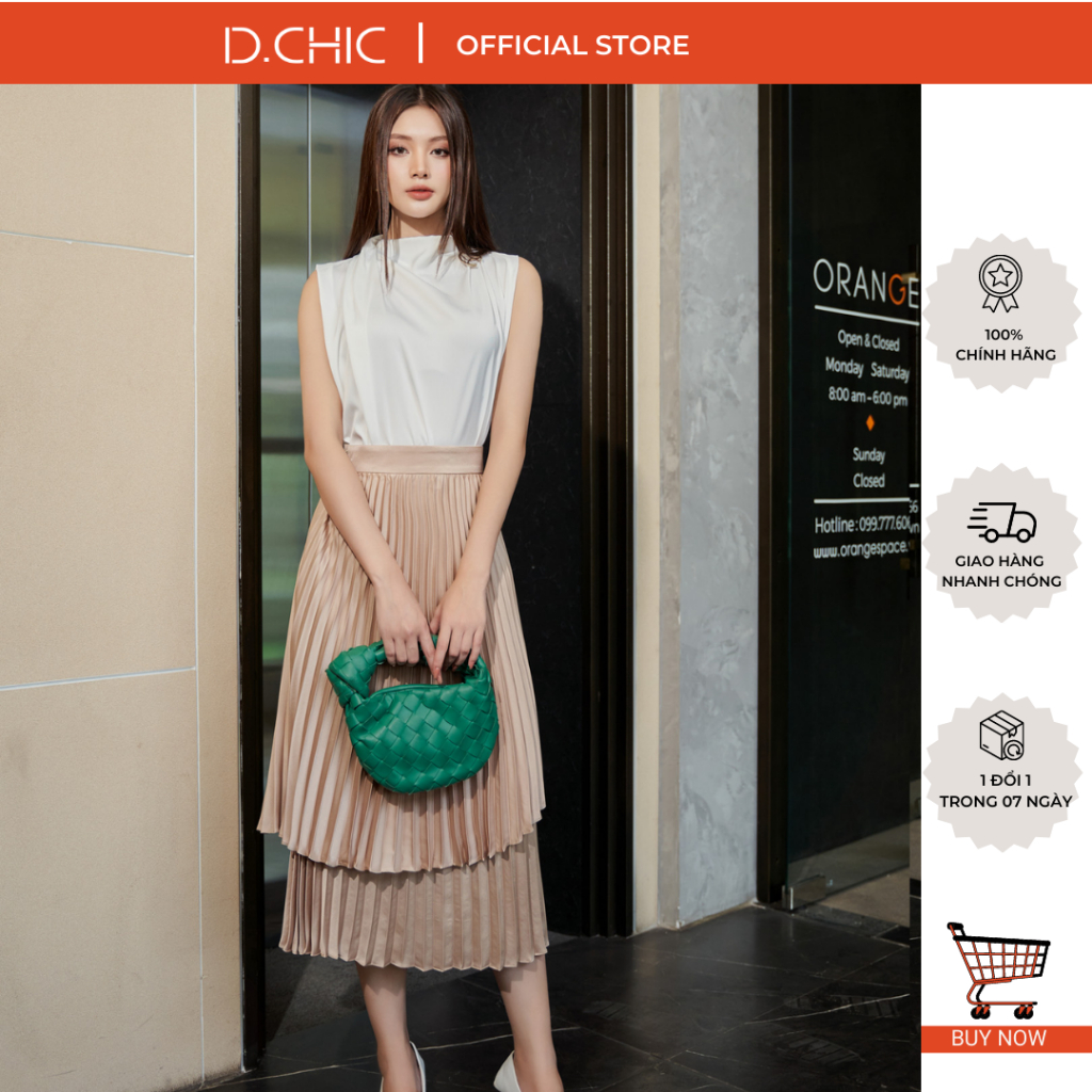 Chân váy dập ly 2 tầng D.CHIC MS: 382719