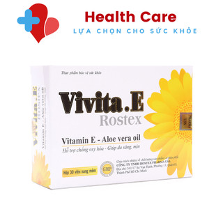 Viên uống đẹp da vitamin E - Vivita.e Rostex hộp 30 viên