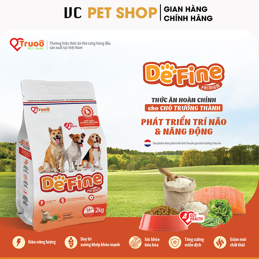 Thức ăn cho chó Phốc Sóc trưởng thành Define phát triển trí não và năng động 500g | VC Pet Shop