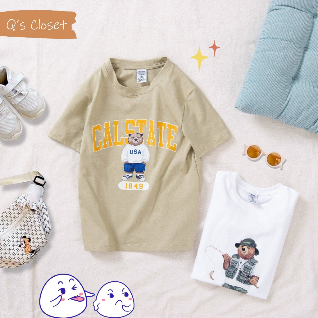 Áo thun cổ tròn cho bé trai, bé gái Size từ 22kg đến 50kg chất liệu cotton thoáng mát 4 màu
