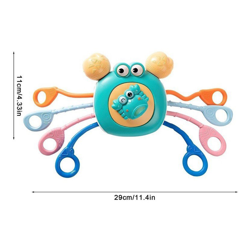 Đồ Chơi Con Cua Montessori Rút Dây Silicone Luyện Trí Thông Minh, Vận Động Tinh Cho Bé