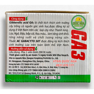 GA3 - KÍCH THÍCH SINH TRƯỞNG - GA3 50TB